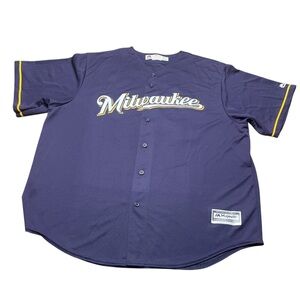 Milwaukee Brewers Jersey Men’s Yelich #22 Majestic Cool Base MLB Sewn Sz 2XL